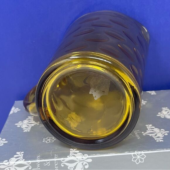 Hazel Atlas Amber Gold Eldorado coin circle Thumbprint Pitcher - Picture 7 of 7